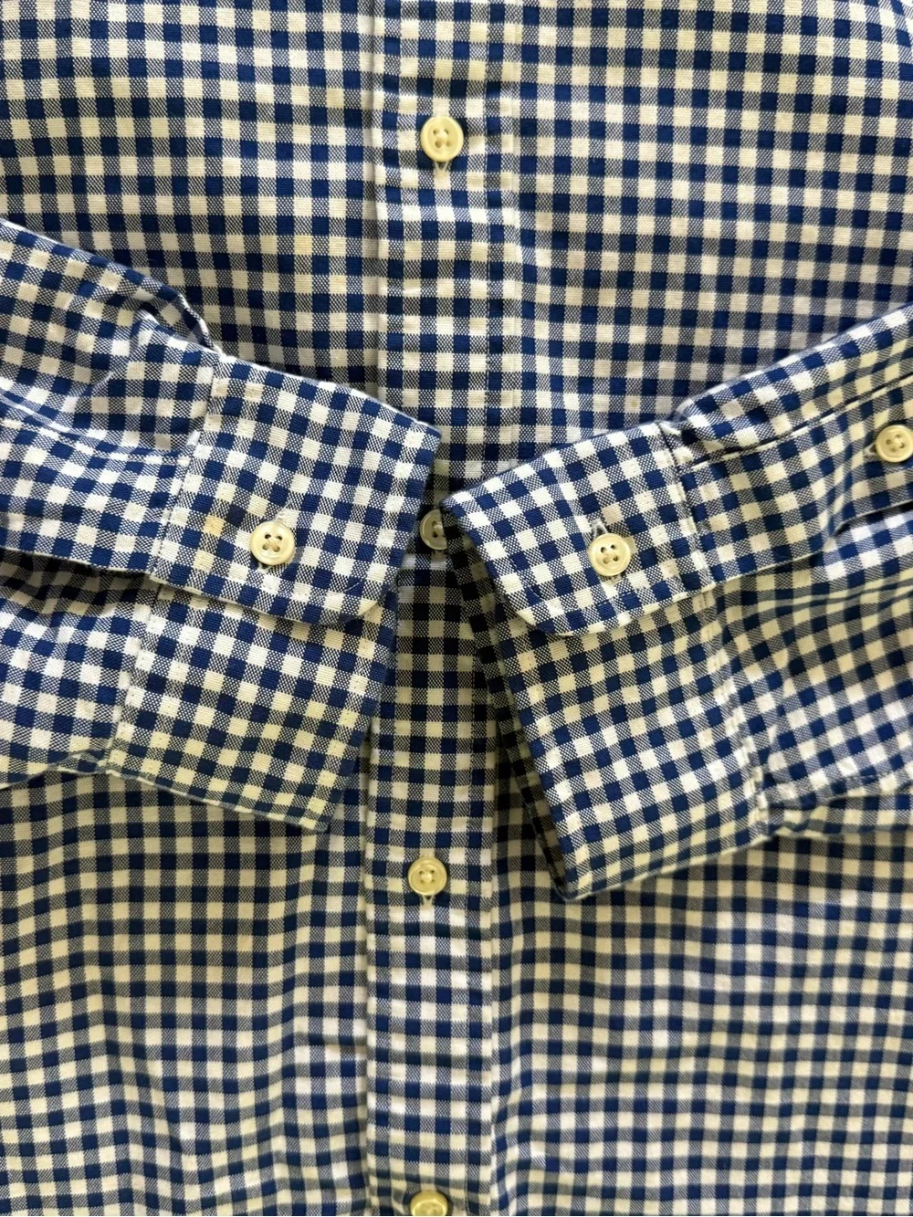 Polo Ralph Lauren Classic Fit Gingham Button Down Shirt XL Blue White Cotton